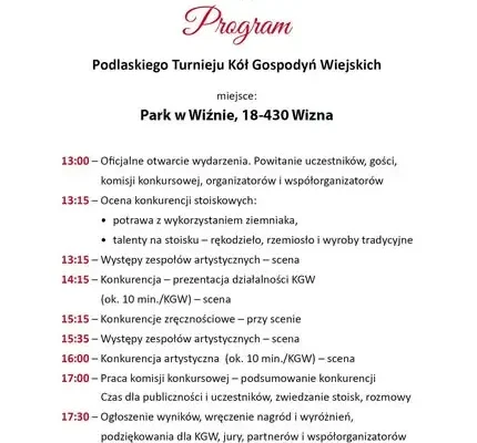 Podlaski Turniej Kół Gospodyń Wiejskich w Wiźnie – eliminacje już 23 sierpnia