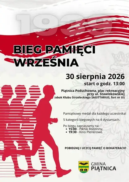 Bieg Pamięci Września i Piknik Rodzinny w Piątnicy – 30 sierpnia
