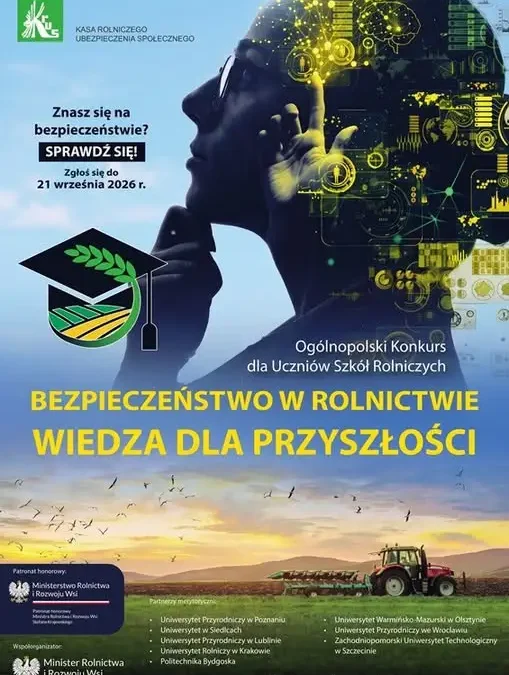 Konkurs KRUS dla uczniów szkół rolniczych – sprawdź, jak wziąć udział