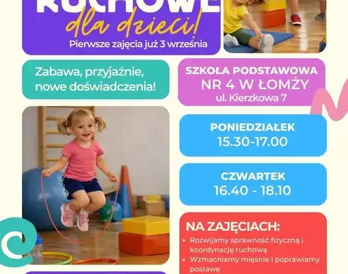 Zajęcia ruchowe dla dzieci w Łomży – start 3 września