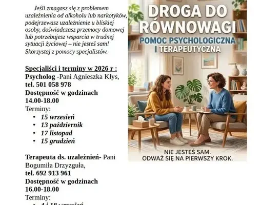 Punkt Konsultacyjno-Informacyjny w Miastkowie oferuje bezpłatne wsparcie specjalistów