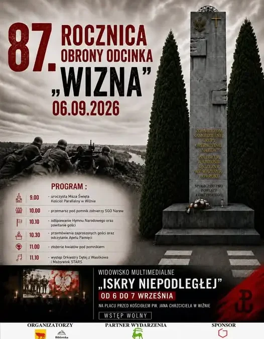 Obchody 87. rocznicy obrony Wizny – oddajmy hołd bohaterom 1939 roku