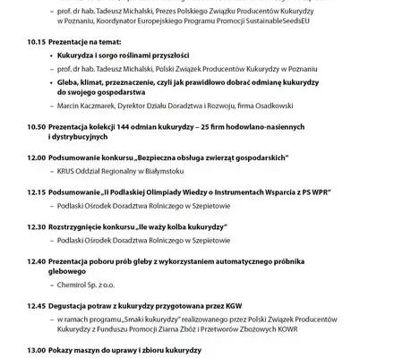 Krajowy Dzień Kukurydzy z PZPK już 13 września w Szepietowie