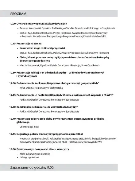Krajowy Dzień Kukurydzy z PZPK już 13 września w Szepietowie