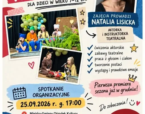 Nowogród: Rusza nabór na zajęcia teatralne dla dzieci w wieku 1-12 lat