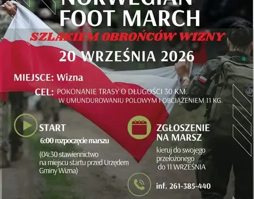 Norwegian Foot March w Gminie Wizna – 30 km w mundurze i z obciążeniem