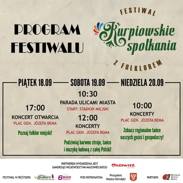Kurpiowskie Spotkania z Folklorem w Ostrołęce – parada, tańce i muzyka ludowa