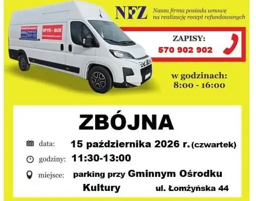 Bezpłatne badanie wzroku w Gminie Zbójna – Opto-Bus już 15 października
