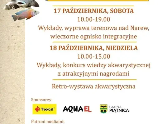 XV Ogólnopolskie Dni Akwarystyki w Drozdowie – zaproszenie na październikowy weekend