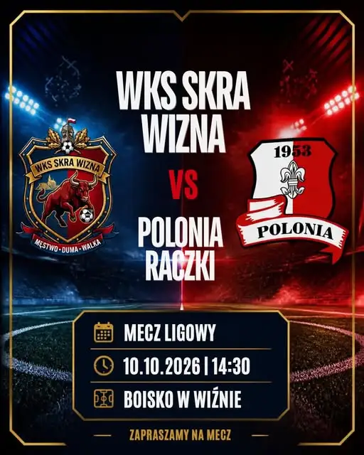 Mecz Skry Wizna już w sobotę 10 października o 14:30
