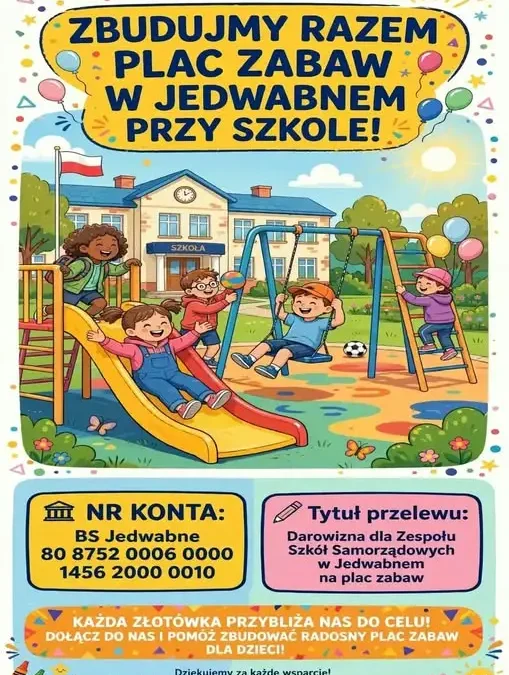 Jedwabne: zbiórka na nowy plac zabaw dla przedszkolaków